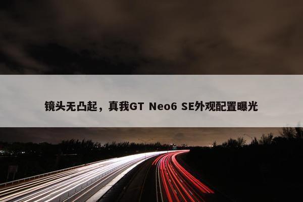 镜头无凸起，真我GT Neo6 SE外观配置曝光