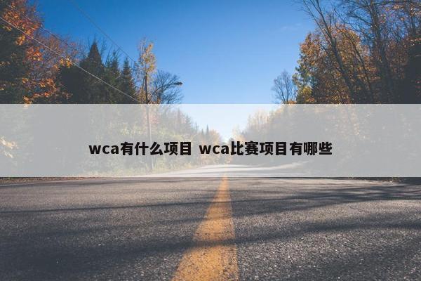 wca有什么项目 wca比赛项目有哪些
