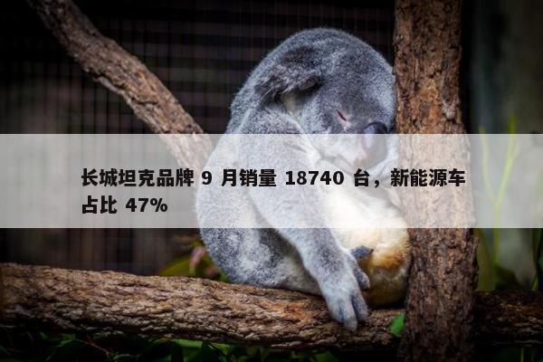 长城坦克品牌 9 月销量 18740 台，新能源车占比 47%